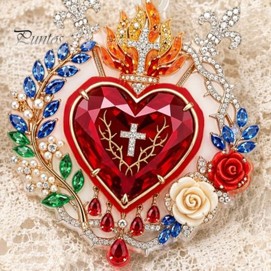 Lightweight Comfortable Earrings 1 Pair Faux Crystal Heart Earrings, Red Baroque Drop Earring, Attention To Detail Large Dangle Victoria Halloween