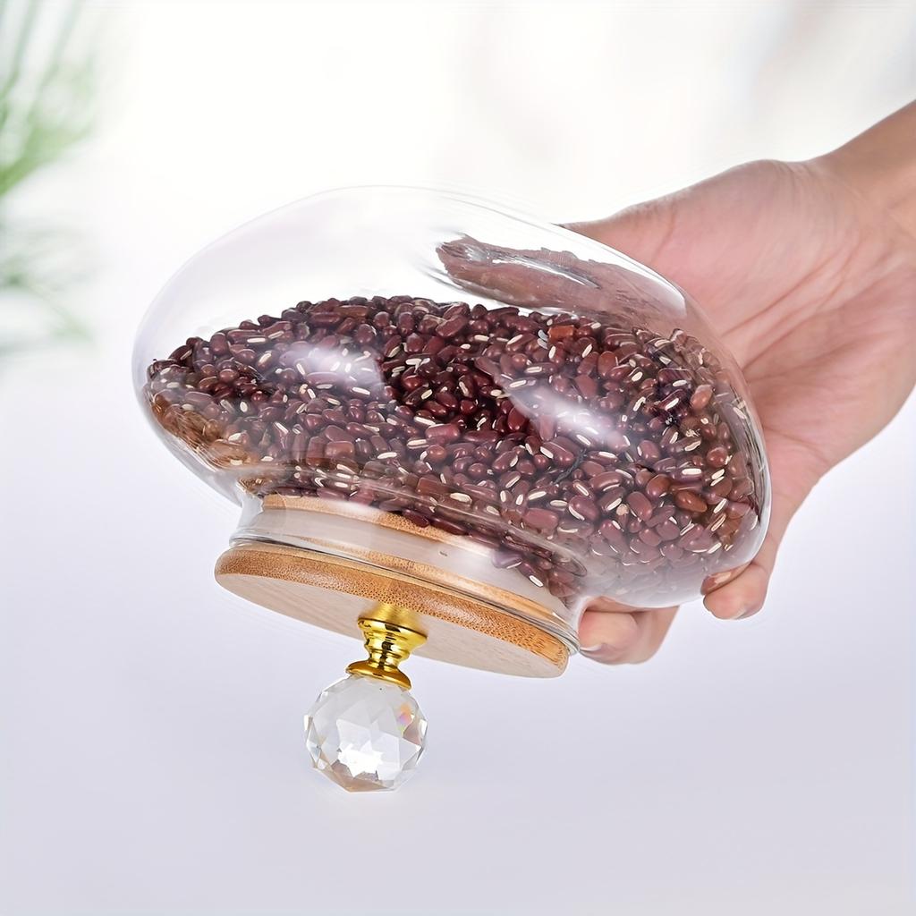 1 ks Skleněná těsnící dóza, Kulatá víceúčelová kuchyňská úložná nádoba, Opakovaně použitelná s výklopným víčkem, Konzervační nádoba na potraviny na bonbóny, obiloviny, svačiny, nakládanou zeleninu - Pouze ruční mytí