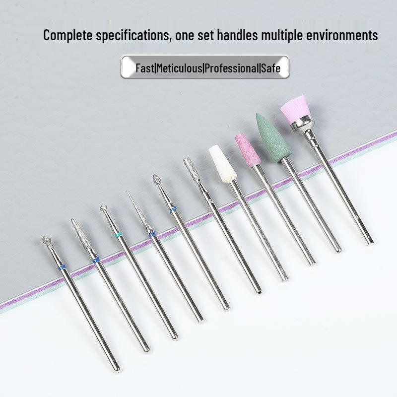 Russian Style Manicure Tool Set with Diamond & Tungsten Steel Grinding Heads