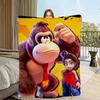 Scimmia cartone animato divertente D-Donkey Kong B-Bananza Flanella calda comfort morbida coperta in peluche per divano soggiorno camera da letto viaggio regalo