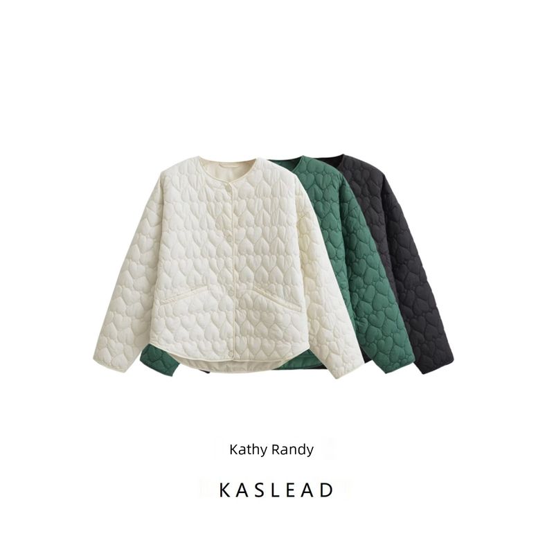 Kaslead Women's Fashion-Style Heart-Shaped Cotton-Padded Jacket