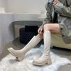 Vintage Women Knee High Boots Fashion Soft Leather Knight Long Boots Autumn Winter Ladies Platform Thick Bottom Shoes