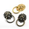 Antique Lion Head Zinc Alloy Drawer Pulls Single Hole Jewelry Chest Box Cabinet Cupboard Dresser Drawer Handle Pull Knob Ring