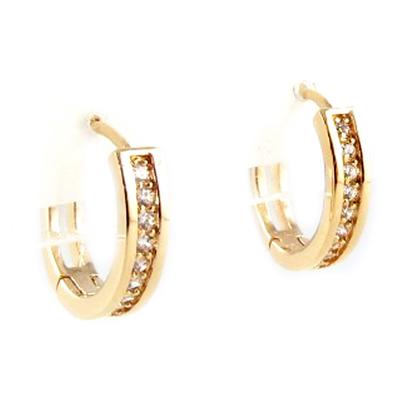 [L1835] - White Gold Plated 'Déesse' Hoop Earrings