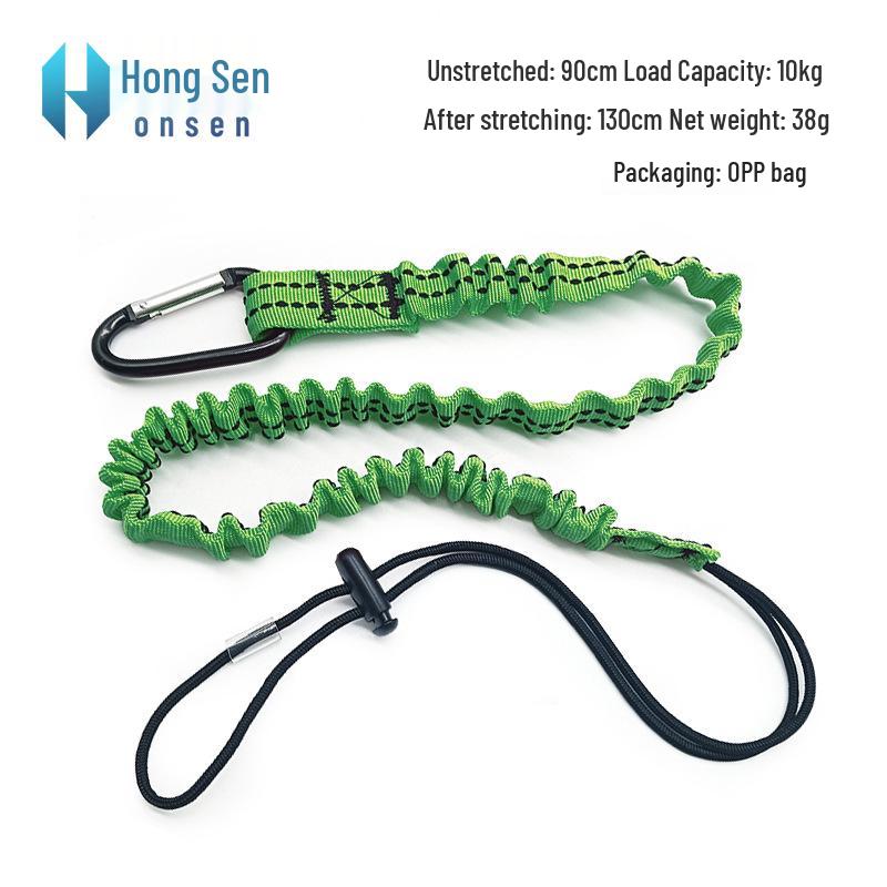 High-Altitude Anti-Loss Safety Rope: Retractable Elastic Buffer for Tool Security