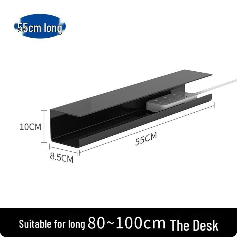 Under-Desk Cable Management Rack: No-Drill Wire Storage, Power Strip Fixing, Desk Organizer Box.