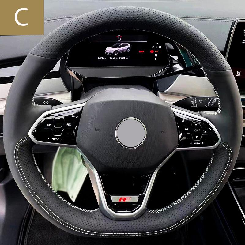 Coprivolante Personalizzato Per Volkswagen ID3 ID4 Crozz ID6X ID4X Touareg Cucito a Mano 3 Design Ausiliari Pelle Scamosciata