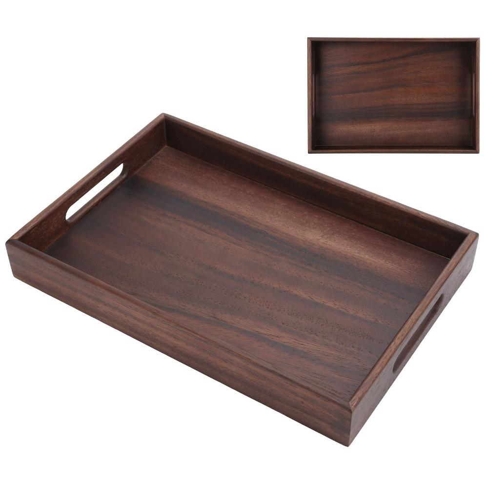 Flat Rectangular Fruit Tray Polished Coffee Serving Tray Decorative Platter Home Storage