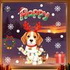 Creative Gift for Dog Lovers Cute Christmas Static Window Stickers, Waterproof PVC Holiday Decals Home Festive Glass Decorations Store Glass,