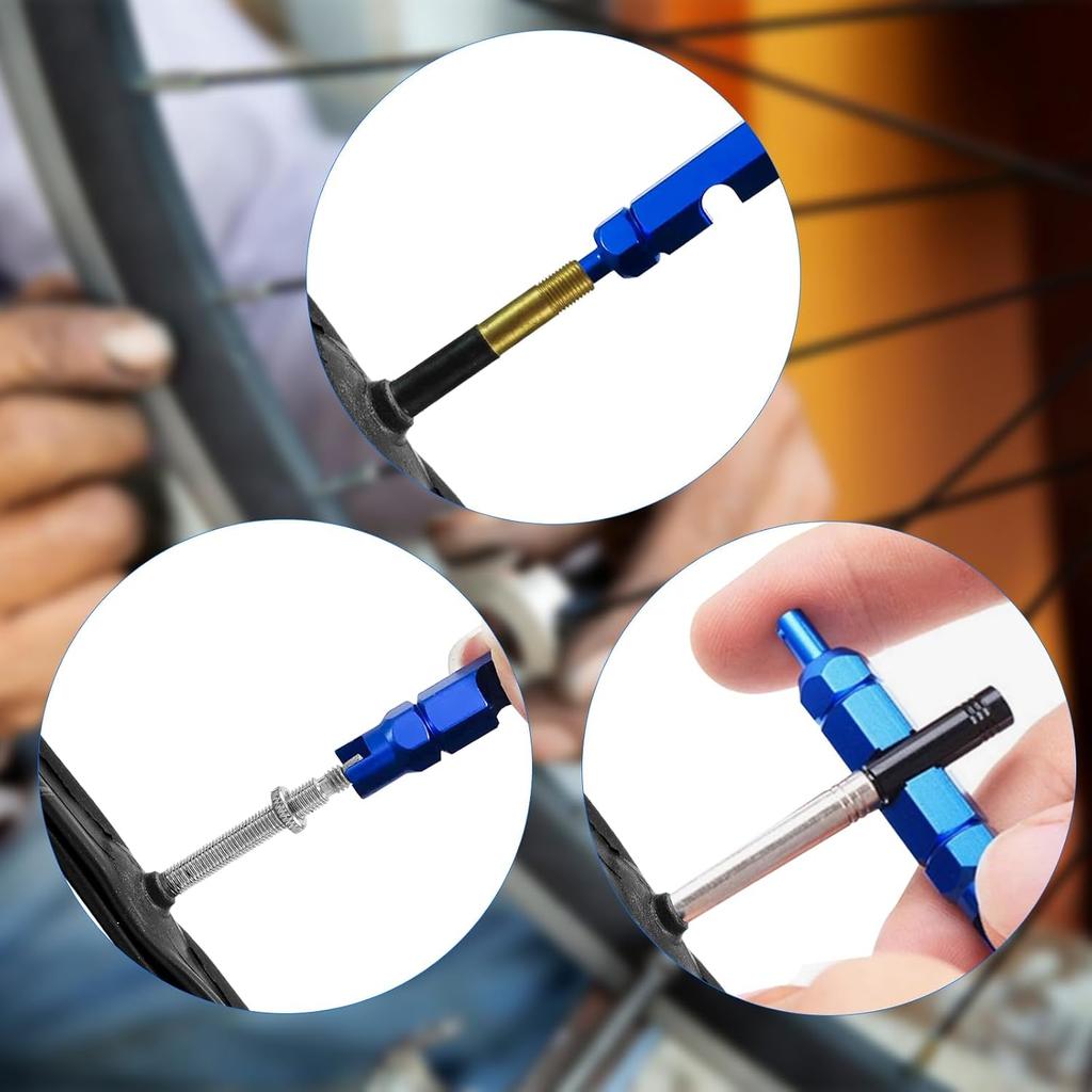 Tire Valve Stem and Valve Core Removal Tool Set, 44 pcs | Includes 20 Tire Valve Caps, 20 Valve Cores, and a Four-Way Valve Tool,Suitable For All