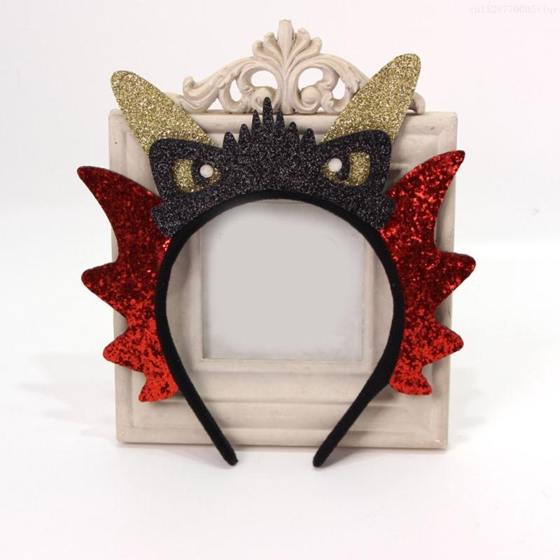 Erwachsene Teenager Cartoon Stereo Drachenhorn Stirnband Frau Spa Haarreif Make-up Fotos Machen Neujahrsparty Kopfschmuck F0S4