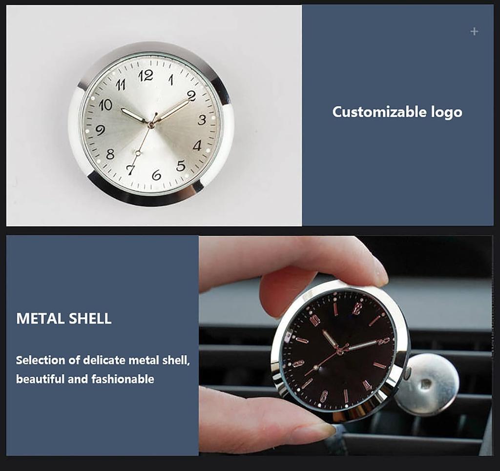 Joxoilso Multifunctional Fluorescent Car Dashboard Clock Car Mini Auto Clock Car Clock Refit Interior