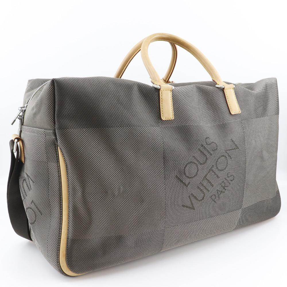 LOUIS VUITTON Suvlan Boston bag M93228 2WAYShoulder Tail Brown Damier Jean Canvas mens Used