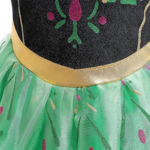 Dressy Daisy Kids' Birthday Snow Princess Green Coronation Gown, Halloween and Christmas Costume for Ages 2-3, Includes Gloves, Heart Tiara, Magic Wan