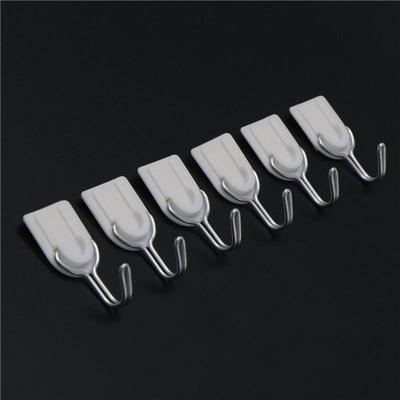 6Pcs Ganchos Práticos para Porta de Banheiro Cabide de Parede Chapéus Bolsa Chave Adesivo Ganchos de Casaco de Plástico