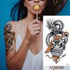 1 PC 210*114MM Waterproof Temporary Tattoo Sticker Spider Flash Tattoos Sanskrit Tiger Flower Body Art Arm Fake Tatoo For Women Men