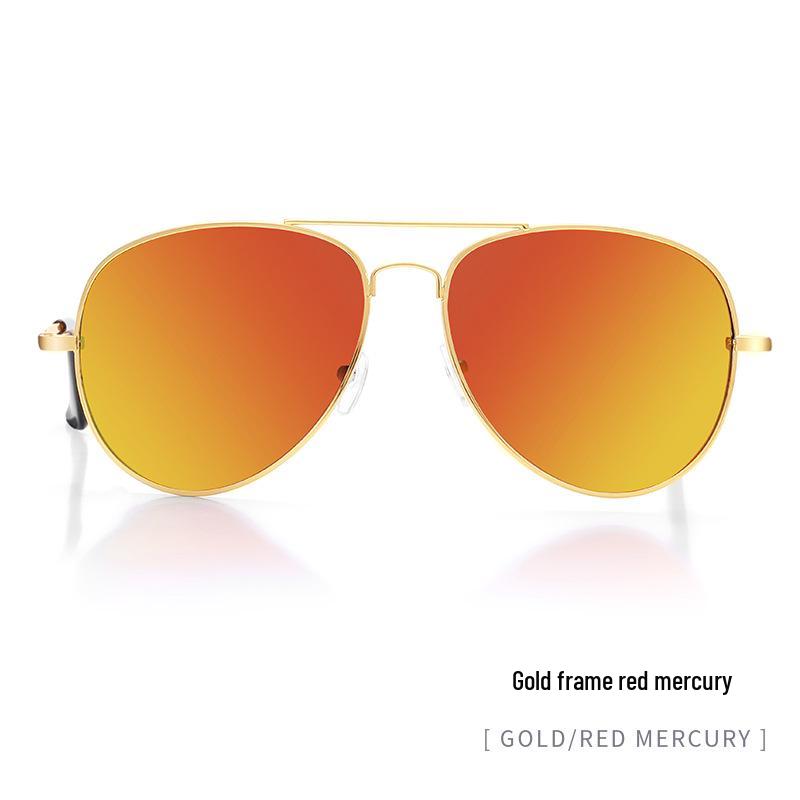 Unisex Aviator Frog Mirror Sunglasses - Multicolor Metal Frame