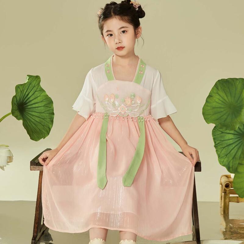 Xiao Hu Pati Girls  Summer Hanfu Dress 120