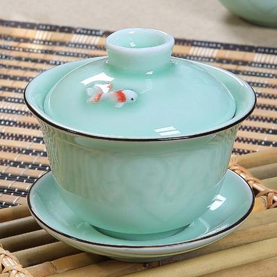 Dehua Gaiwan Tea Pot China Gai Wan Chinese Tea Cup With Lid and Saucer Ceramic Tureen Shen Puer Japanese Te Cup Tibetan Bowl Bar