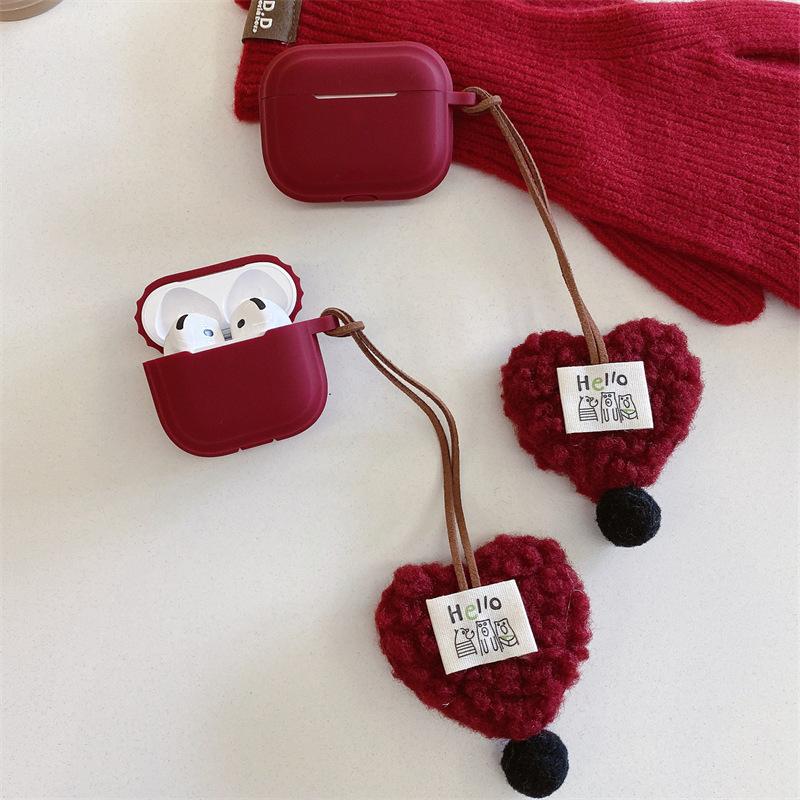 Plush Love Solid Color One-piece Suitable for AirPods 1 Generation Protective Case 1st Generation 1st Generation Pro1 Apple Bluetooth Headset Case