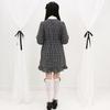 Dear My Love Casual Bow Tie Tweed Dress in Pink and White Women's