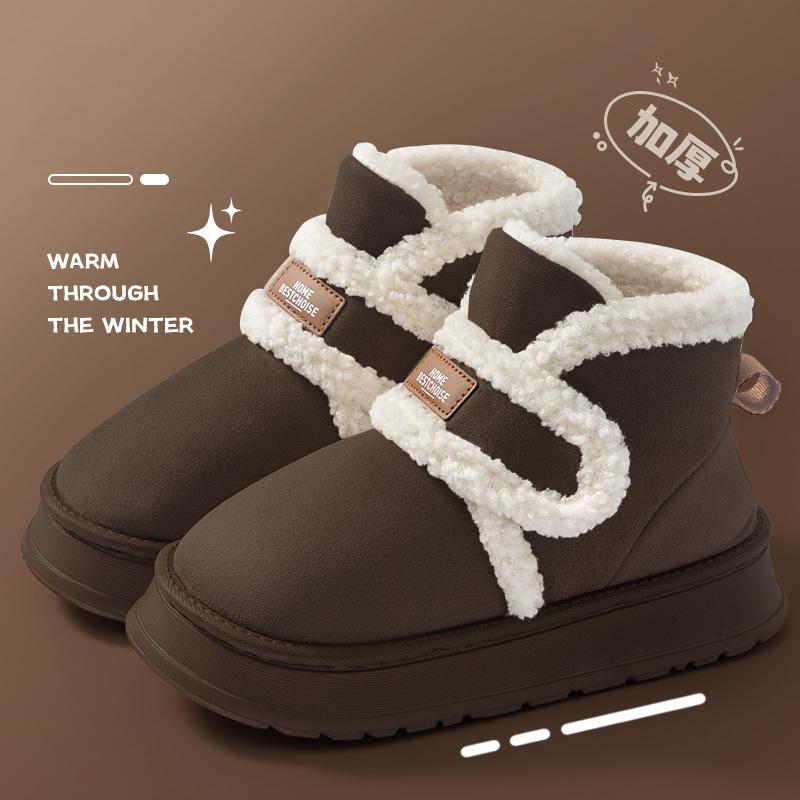 

Новые женские зимние ботинки 2024 года с утолщенной бархатной подкладкой для защиты от скольжения, тепла и комфорта 38-39 коричневый