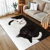 Black Cat White Cat Personalized Print Carpet for Living Room Bedroom Bedside Sofa Table Floor Mat Home Area Rug Decor for Gifts