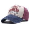Motorfiets Zonnehoed Graffiti Print Baseball Gewassen Vintage Pet Kleurblok Baseball Brede Rand Pet Eendensnavel Pet