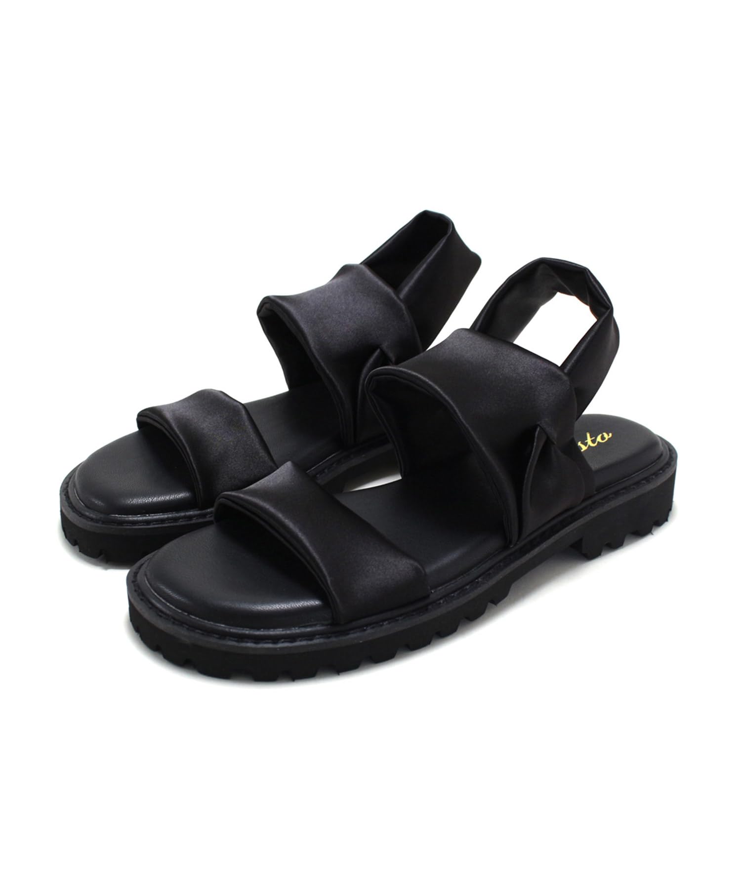 

Легкие сандалии на платформе из эластичного атласа для женщин [Sest], (22,5 см), Черный, dts4109-BLK-S чёрный