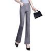 2025 Slim-Fit Stretchy Women's Plaid Micro-Flare Pants - Versatile Summer Fashion