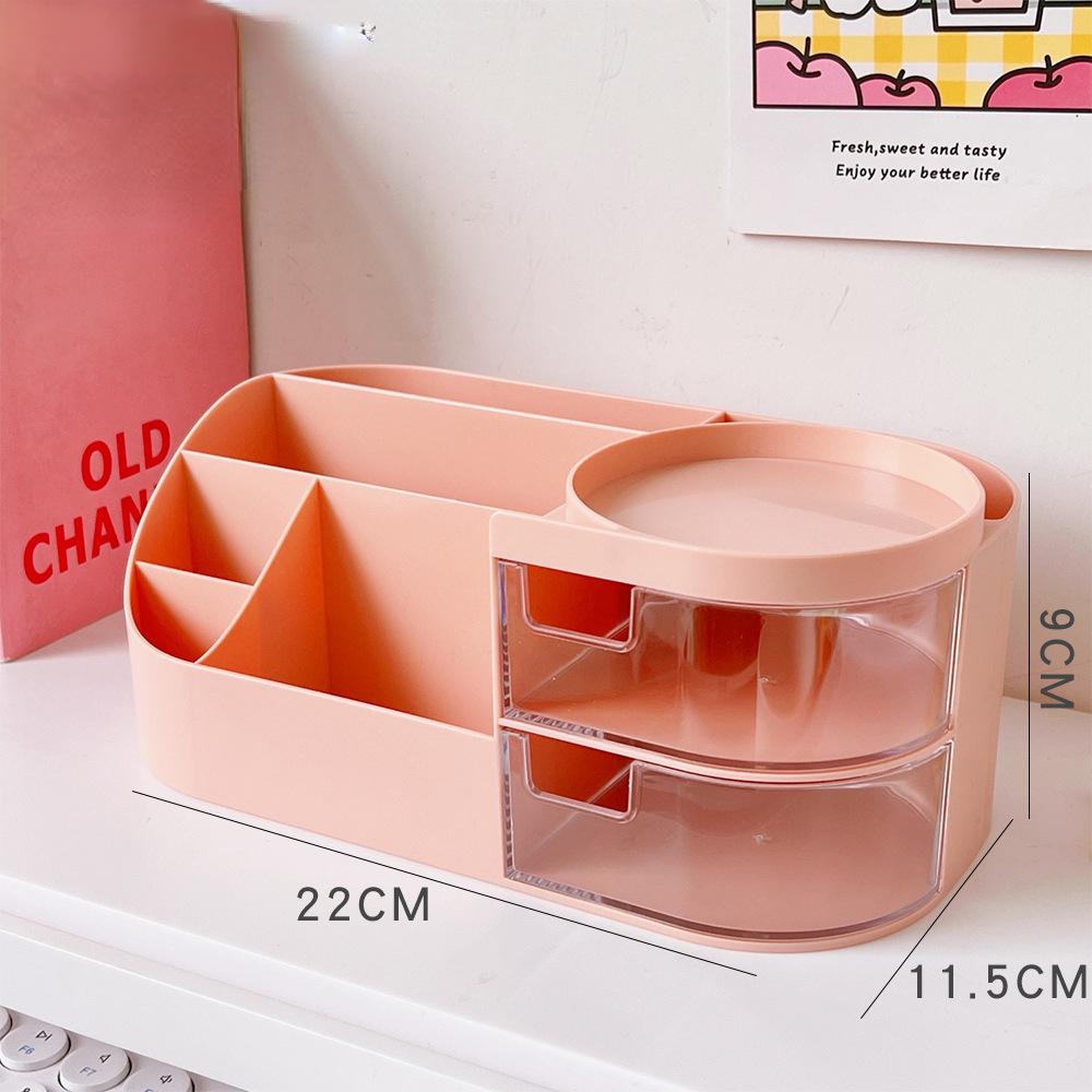 Creative Desktop Storage Box Organizer Plastic Drawer Transparent Kawaii Ins Multifunction Student Pen Holder Organizer Box Cute