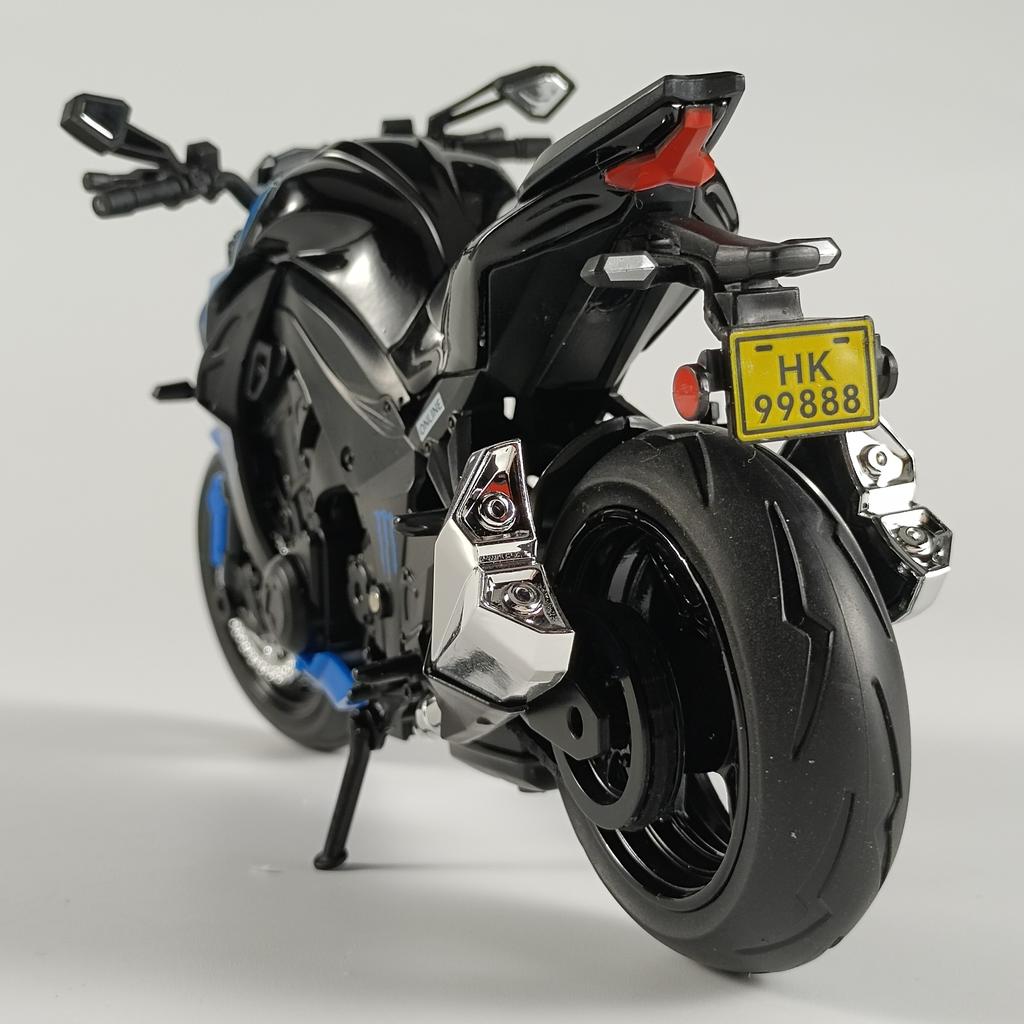 1/12 Scale Kawasaki Z1000 Street Cars Motorcycle Diecast Model Car Alloy Metal with Base Display Collections Hobby Home Decoration Boy