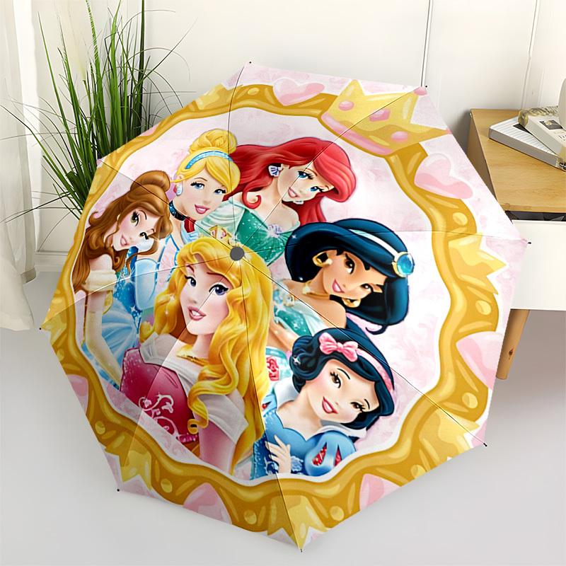 

Princesses, Mirror Themed Automatic Opening and Closing Umbrella, Brightly Colored 8-rib Portable Umbrella, Suitable for Men and Women, A Perfect Gift