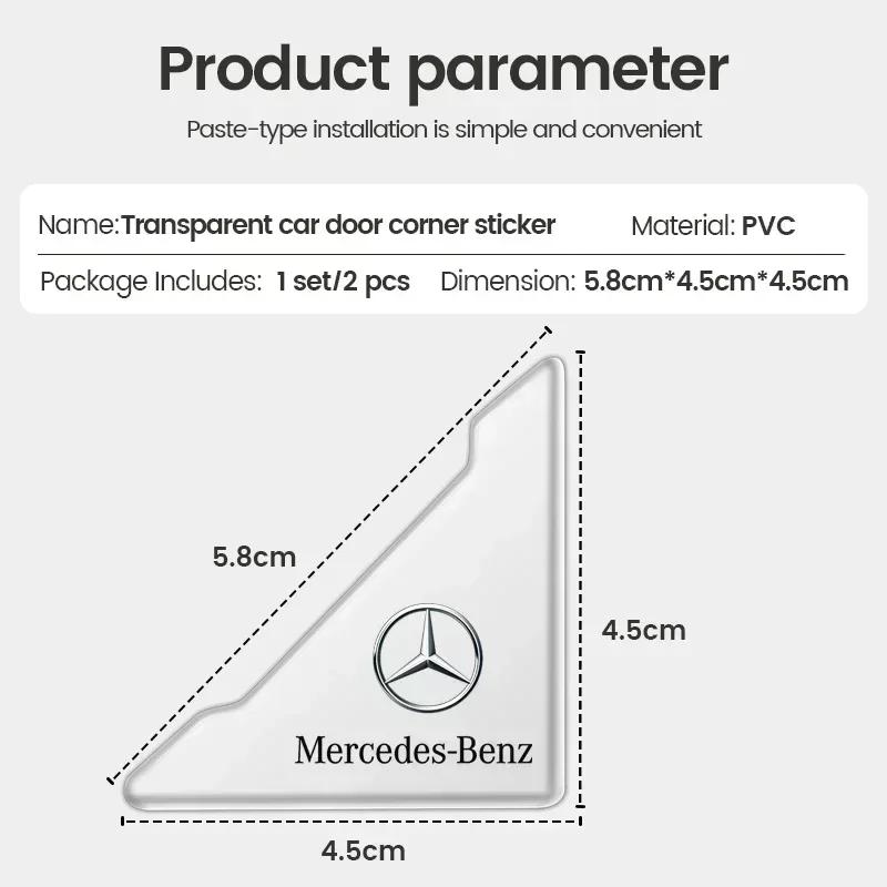 2Pcs Car Door Corner Cover Anti-Scratch Protection Sticker For Mercedes benz A C E class AMG W204 W205 W176 W211 W213 GLA GLC HF5
