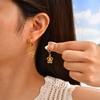 Fashion Hollow Flower Hoop Earrings for Women,Gold Color Stainless Steel Earrings,Minimalist Jewelry Gift