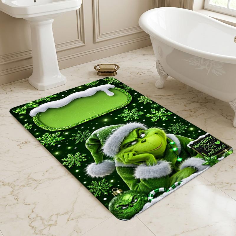 Grinch Christmas Living Room Non-Slip Area Rug Soft Carpet for Bedroom Game Playroom Sofa Office Home Decor Doormat Christmas Gift C9211497