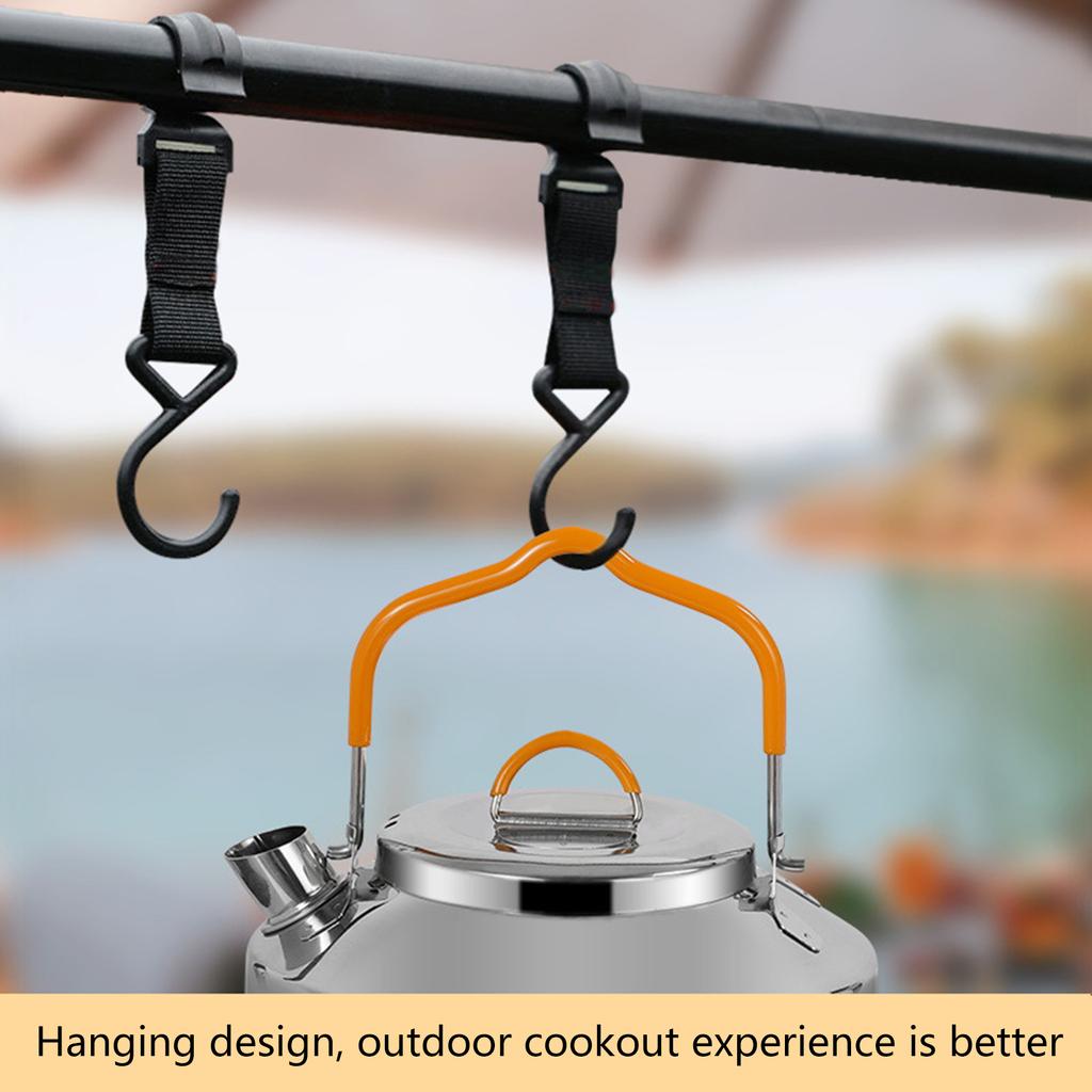 Camping Kettle, 1L Camp Tea Coffee Pot Stainless Steel Outdoor Hiking Kettle Pot Lightweight Durable Camping Tea Kettle