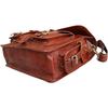 Men's Leather Vintage Dark Brown Messenger Shoulder Laptop Bag Briefcase