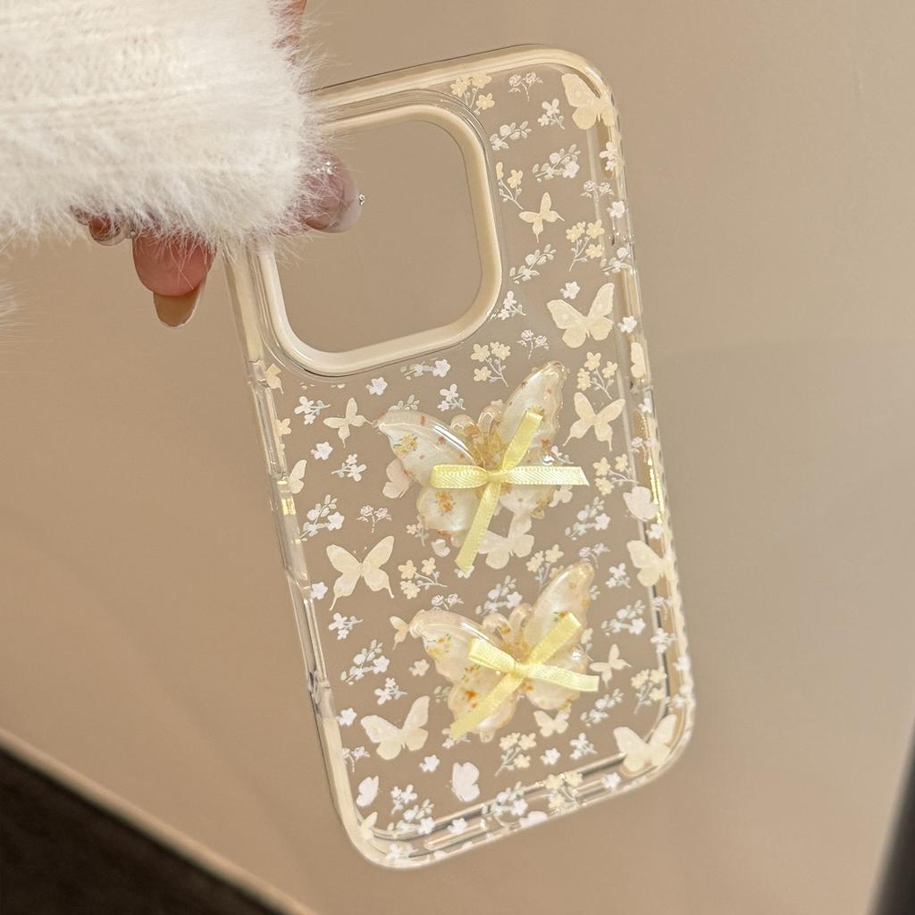 Elegant floral butterfly case suitable for iPhone 17, Apple 15 Pro Max, 16, 13, 11, with a fresh and 3D soft design