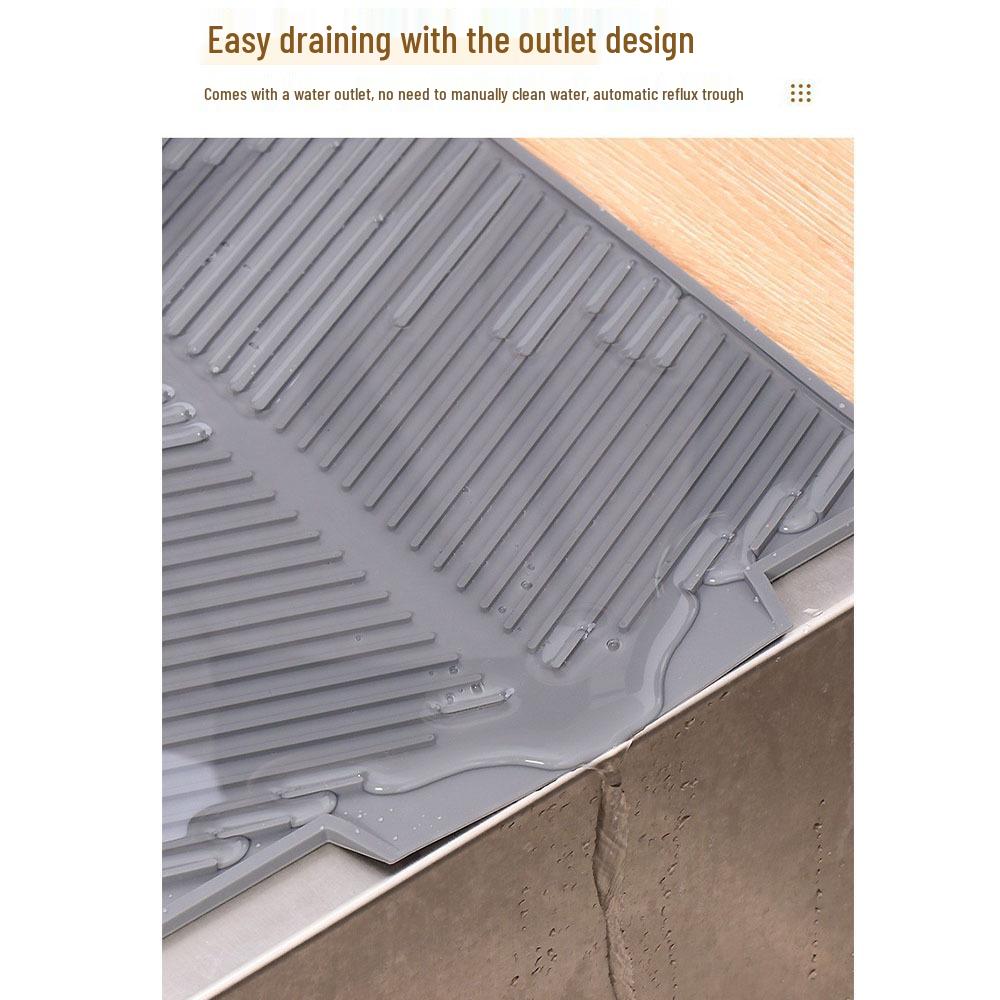 Multi-Functional Silicone Ribbed Draining and Dish Drying Sink Mat