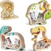 Wooden Dinosaur Savings Container for Children Unique Creative Gift for Birthday Boys and Girls To Encourage Saving
