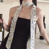 Flower Polka Dot Scarf Ribbon Narrow Long Scarves Sweet Floral Scarf  Outdoor