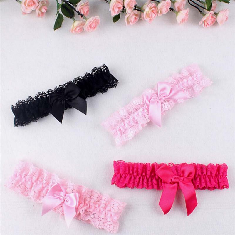 White/Black Lace Ribbon Bowknot Wedding Bridal Hen Gift Garters Adjust Legring
