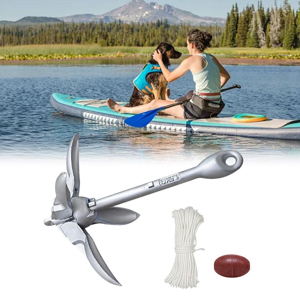 0.7/1.5KG Grapnel Anchor Folding Kayak Anchor with 65ft Marine Rope and Buoy for Kayak Fishing Canoes Jet Ski SUP Board