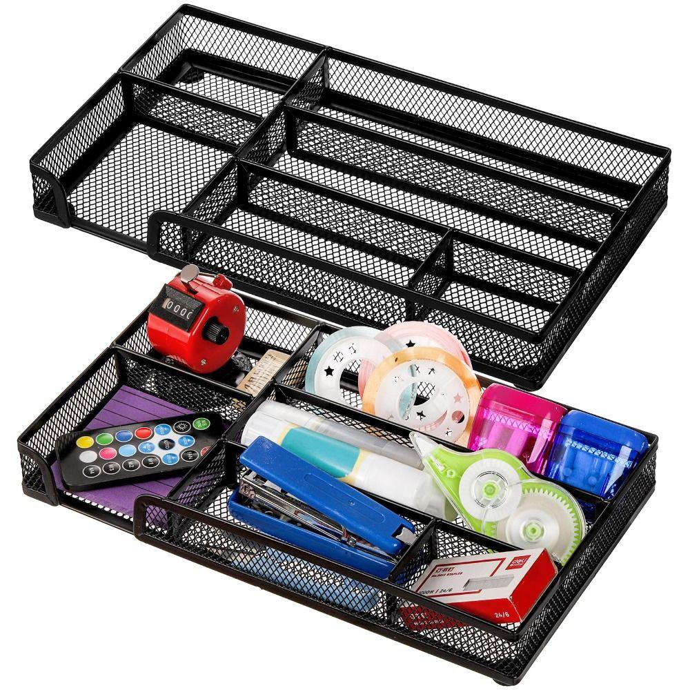6 Fächer Schreibtischschubladen-Organizer-Tablett Netz Stifte-Organizer Aufbewahrungsbox Schule