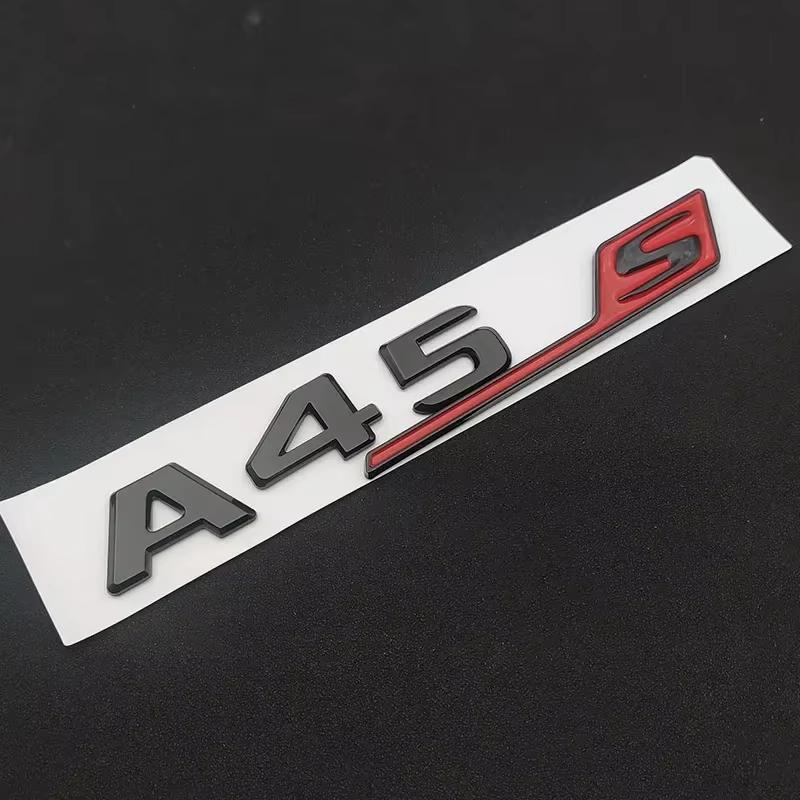 1Pc ABS TURBO 4MATIC Car Trunk Letters Emblem Badge Logo Stickers Accessories For A 35 45 AMG W177 W176 A35 A45 A45S