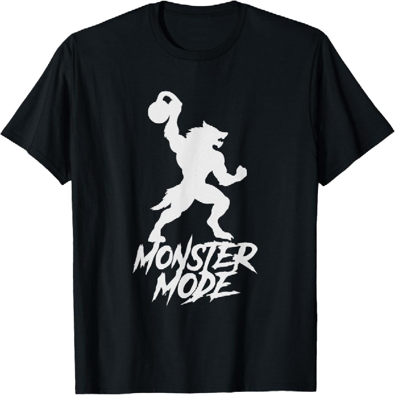 Monster Mode Funny Werewolf Gym Workout Fitness Bodybuilding T-Shirt XXXXXL разноцветный