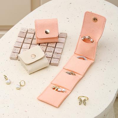 Mini Travel Jewelry Bag Jewelry Organizers Storage Foldable Travel Jewelry Organizer Case with Buckle Necklace Ring Storage Bag