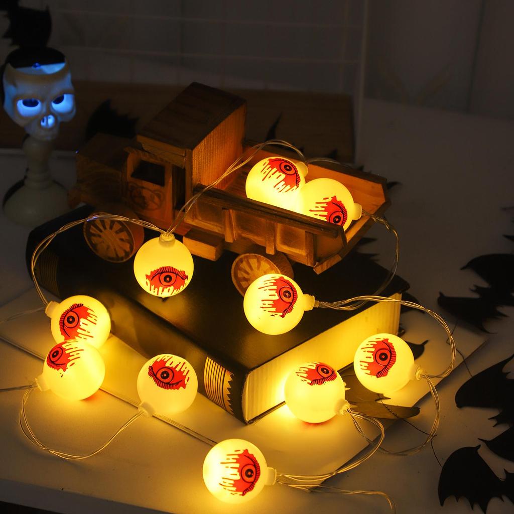 20Pcs Halloween colorful Eyeball String Lights 2025 LED Battery Operated Eyeball Lights Halloween Party decorations