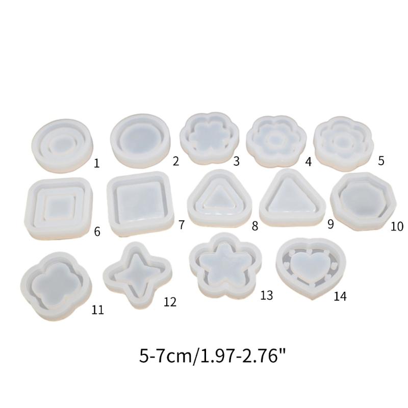 Resin Shaker Mold Quicksand Silicone Mold Casting Epoxy Mold Multi-Shapes Silicone Quicksand Moulds for DIY Keychain